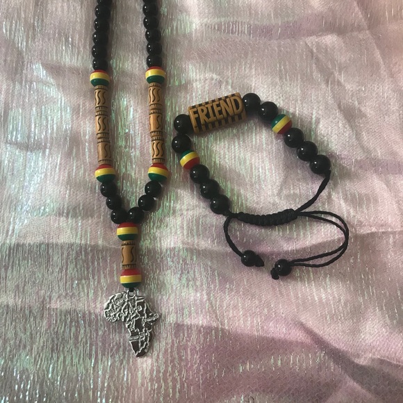 Other - Handmade African Necklace and Bracelet Set
